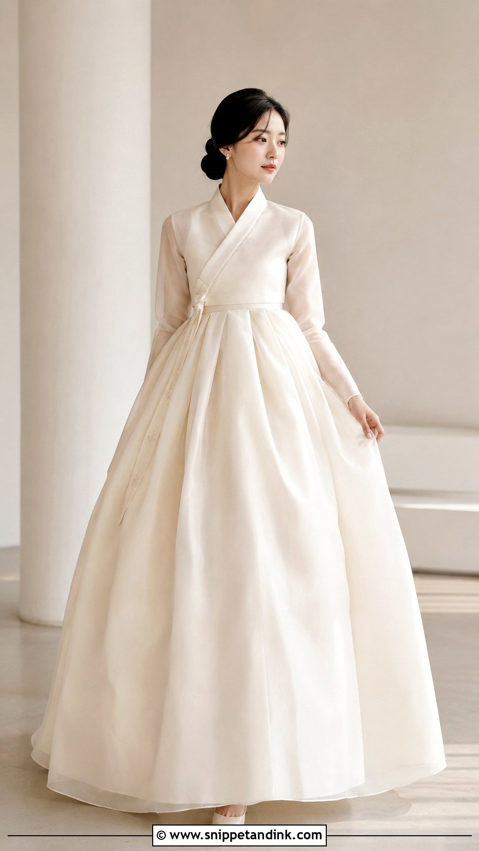 Modern Korean Wedding Gown With Hanbok Skirt - Snippet and Ink - 25 Korean Wedding Gown Ideas
