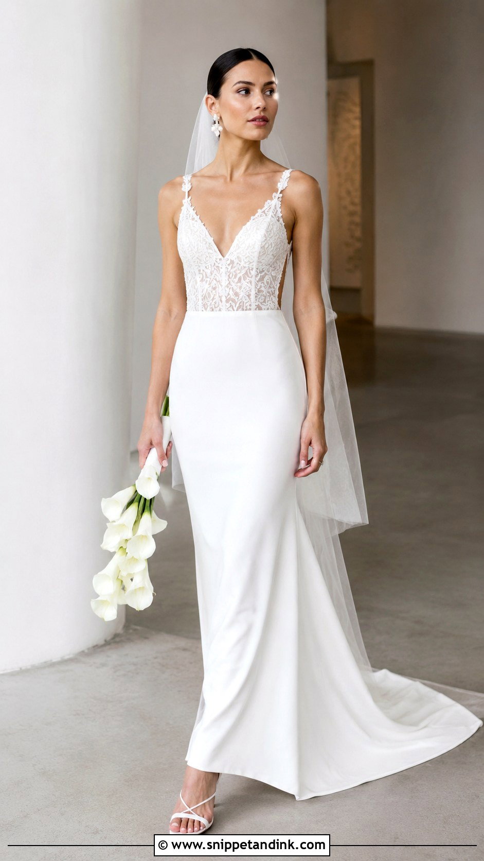 Modern Lace Bridal Dress - Snippet and Ink - 25 Lace Bridal Dress Ideas