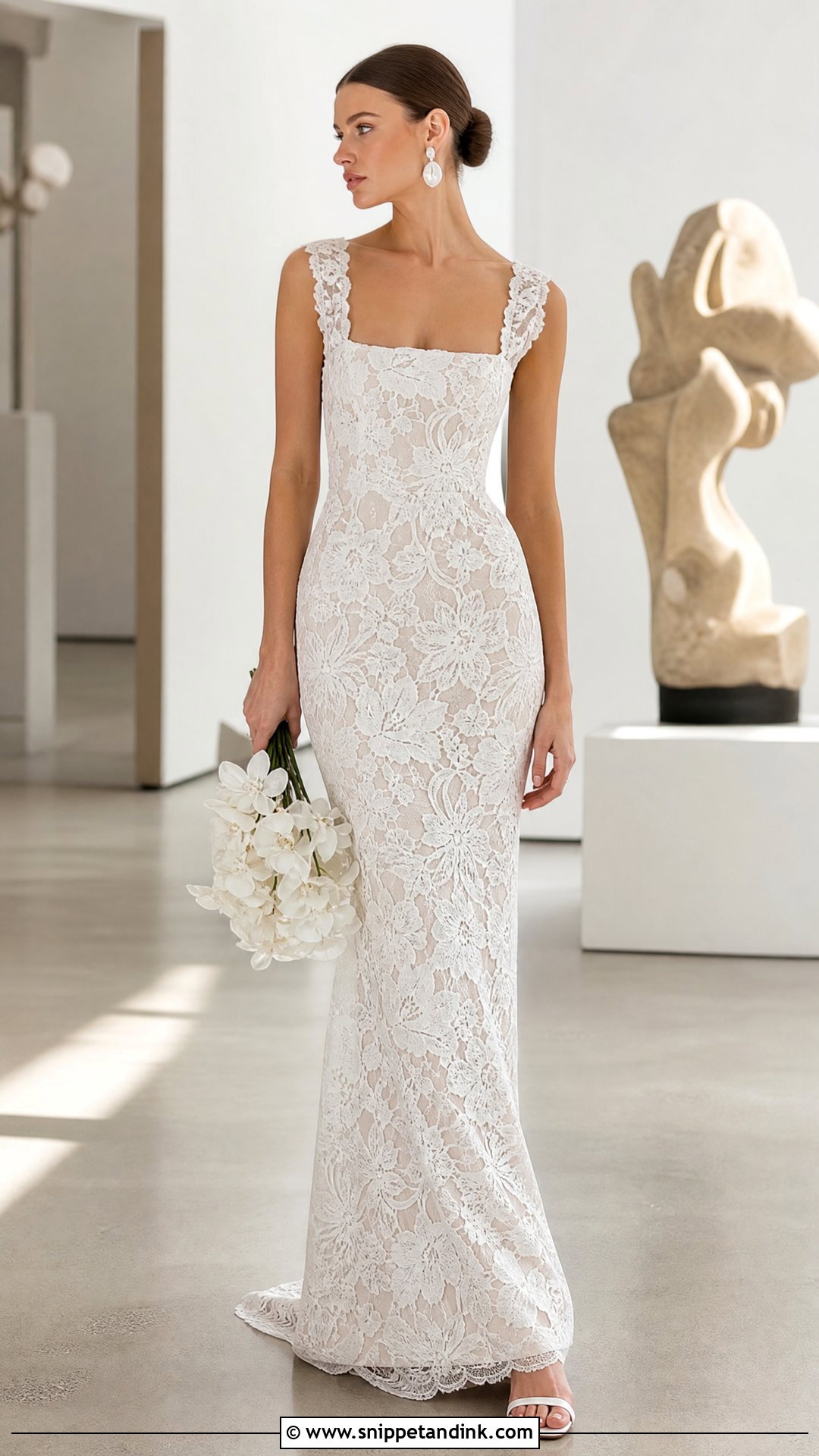 Modern Lace Bridal Gown - Snippet and Ink - 25 Lace Bridal Gown Ideas