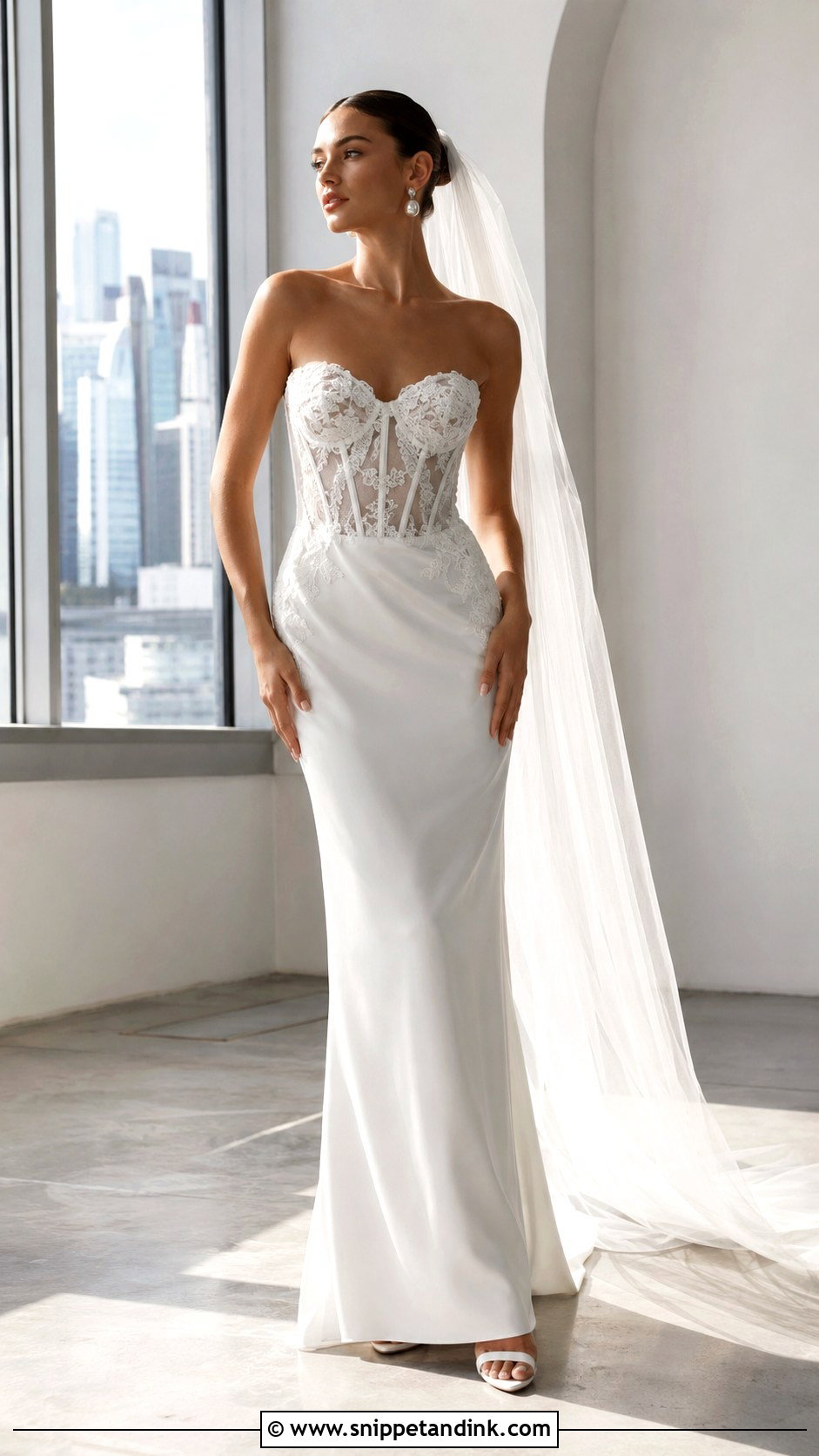 Modern Lace Corset Wedding Dress - Snippet and Ink - 25 Lace Corset Wedding Dress Ideas