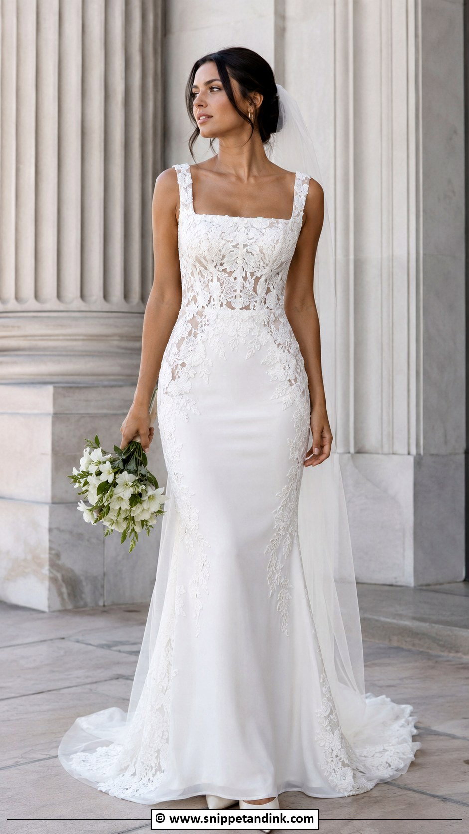 Modern Lace Wedding Gown - Snippet and Ink - 25 Lace Wedding Gown Ideas