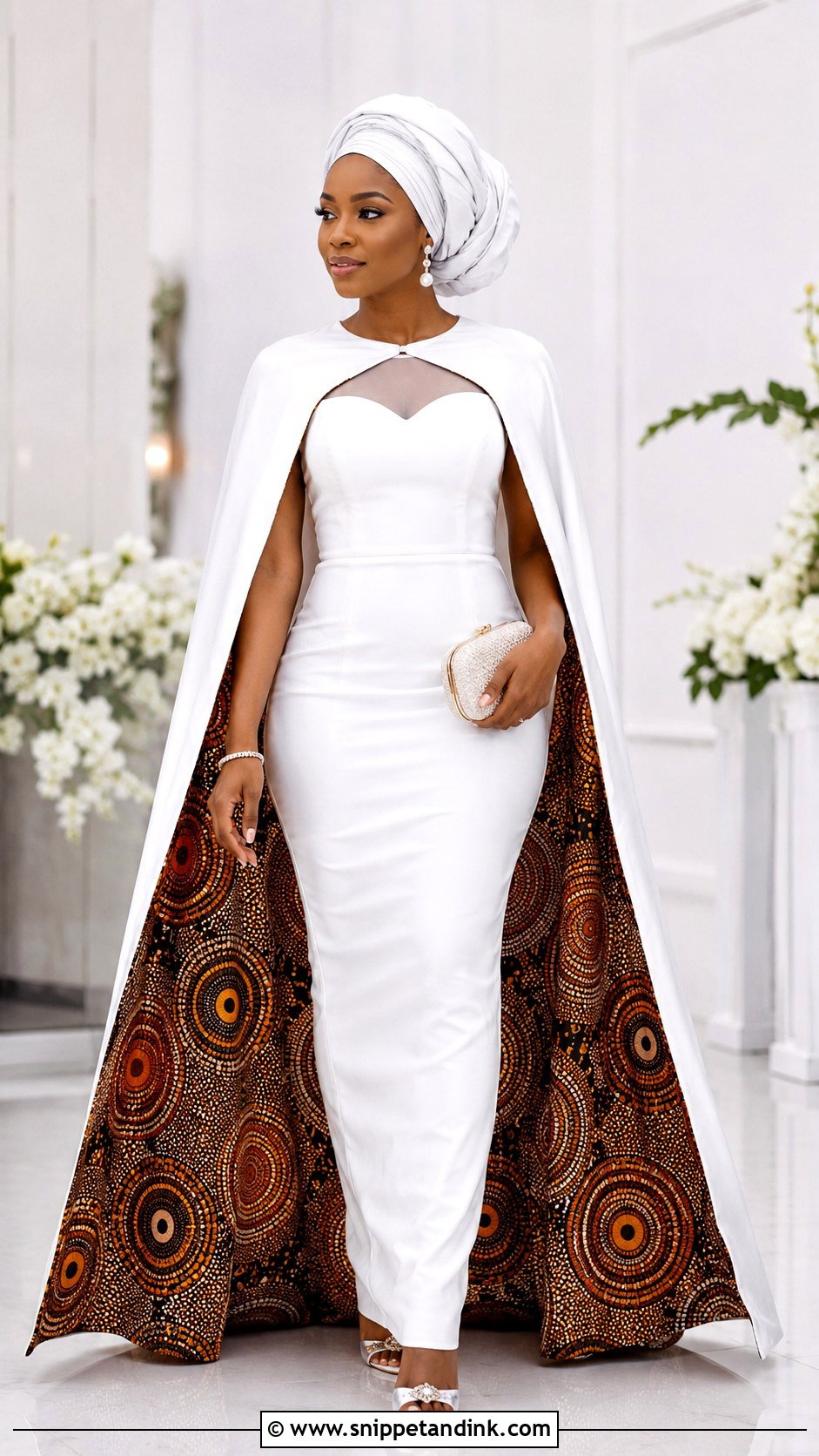 Modern Lobola Dress With Cape - Snippet and Ink - 30 Lobola Dresses for Bride