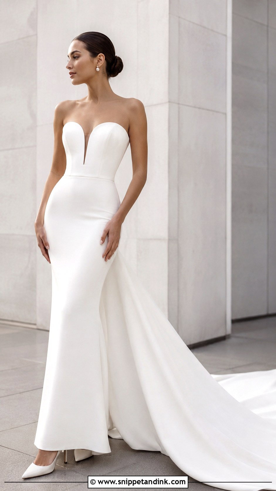 Modern Long Train Wedding Dress - Snippet and Ink - 25 Long Train Wedding Dresses