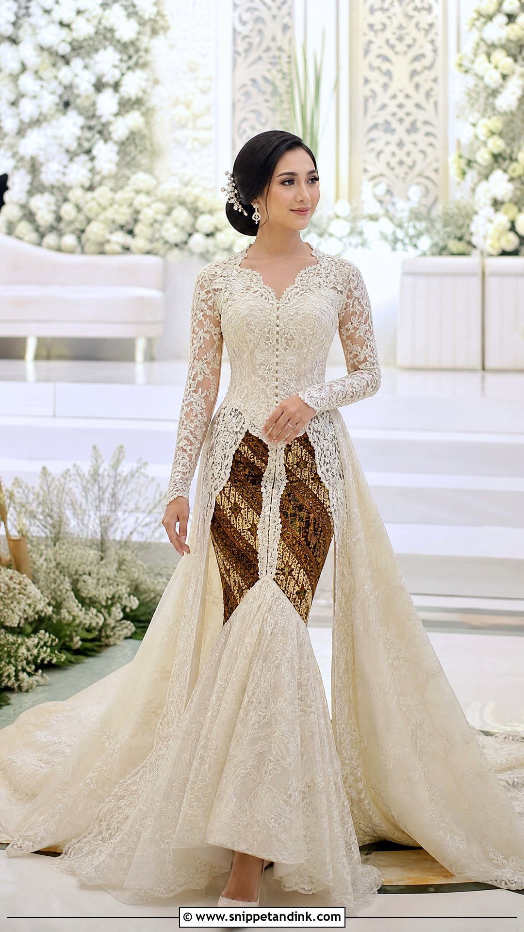 Modern Mermaid Kebaya Indonesian Wedding Dress - Snippet and Ink - 20 Indonesian Wedding Dress Ideas