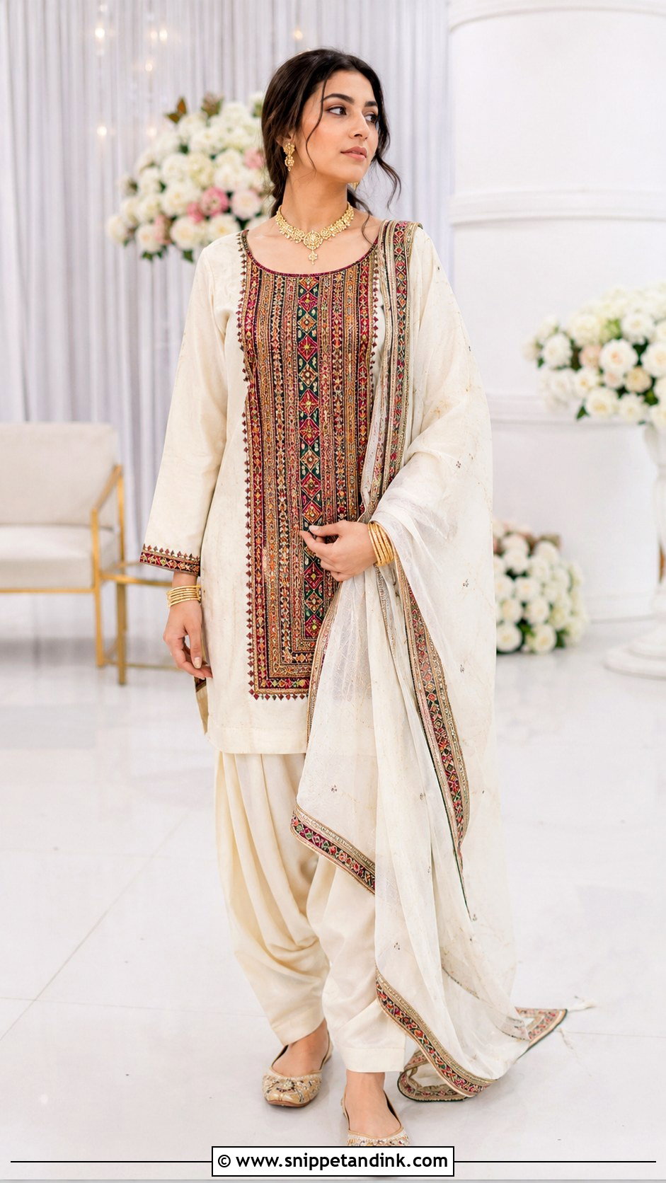 Modern Minimal Balochi Bridal Dress - Snippet and Ink - 20 Balochi Bridal Dress Ideas