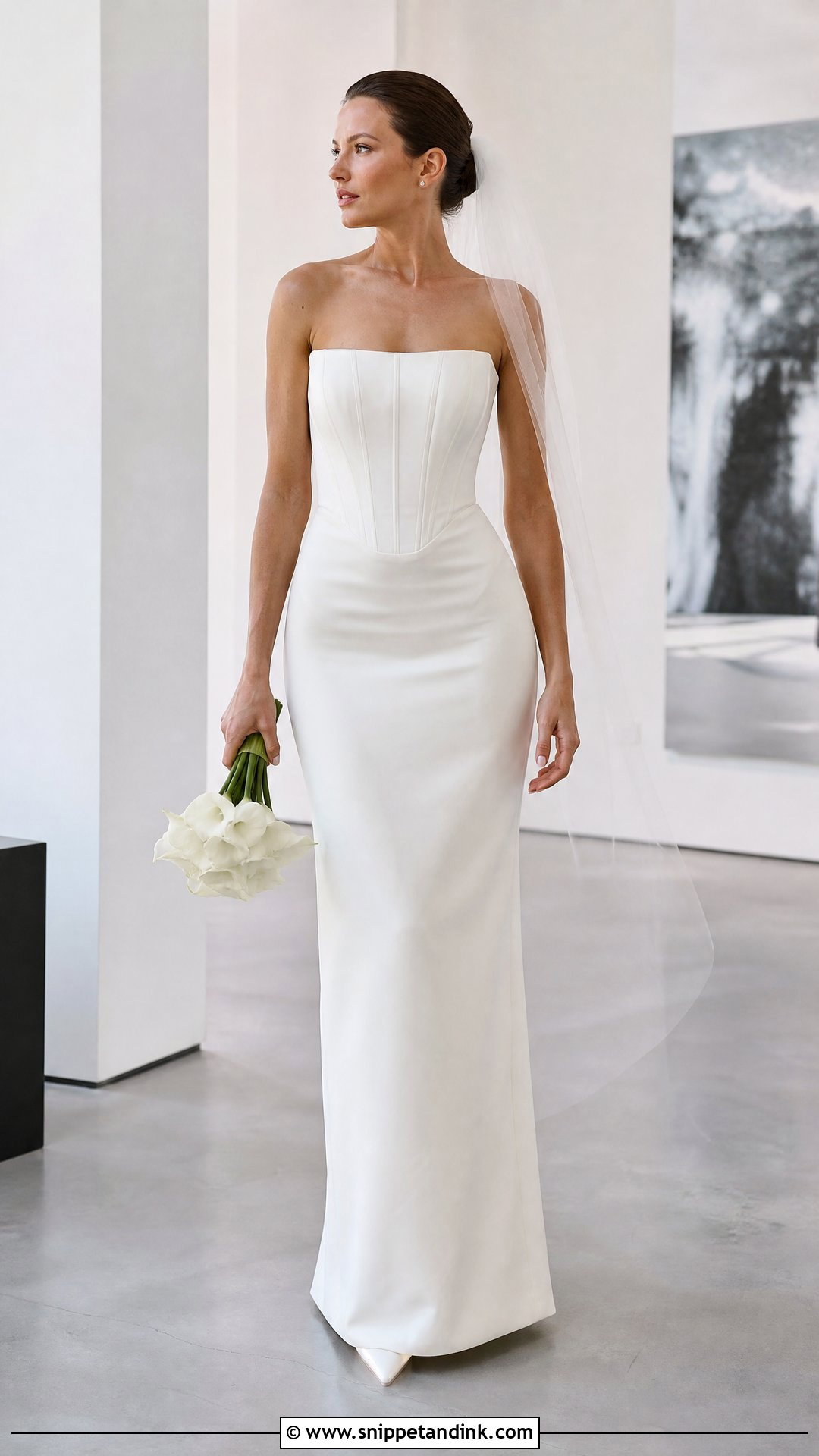 Modern Minimal Corset Wedding Dress - Snippet and Ink - 25 Wedding Corset Ideas