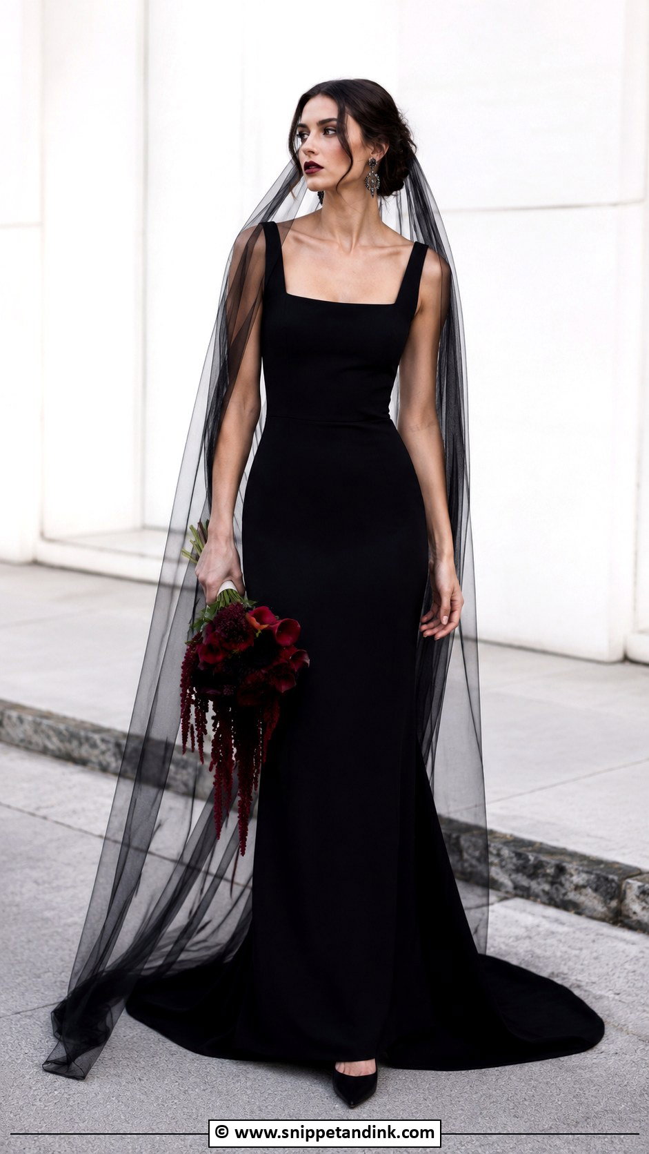 Modern Minimal Vampire Wedding Dress - Snippet and Ink - 25 Vampire Wedding Dress Ideas