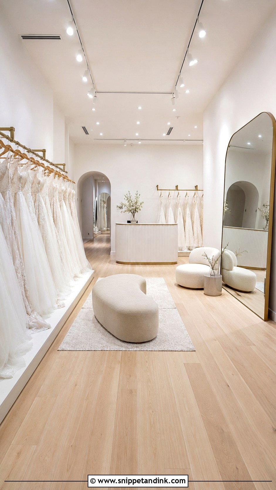 Modern Minimalist Bridal Salon - Snippet and Ink - 20 Bridal Salon Ideas