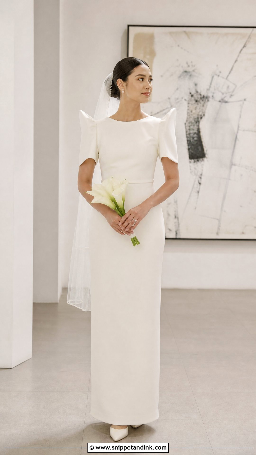 Modern Minimalist Terno Wedding Dress - Snippet and Ink - 20 Philippine Wedding Dress Ideas