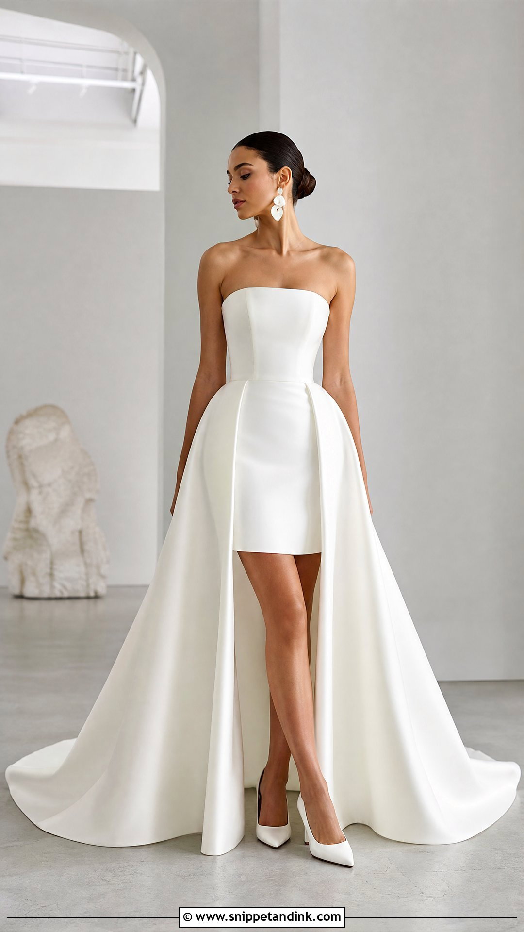 Modern Minimalist Wedding Dress With Detachable Skirt - Snippet and Ink - 25 Wedding Dress with Detachable Skirt Ideas