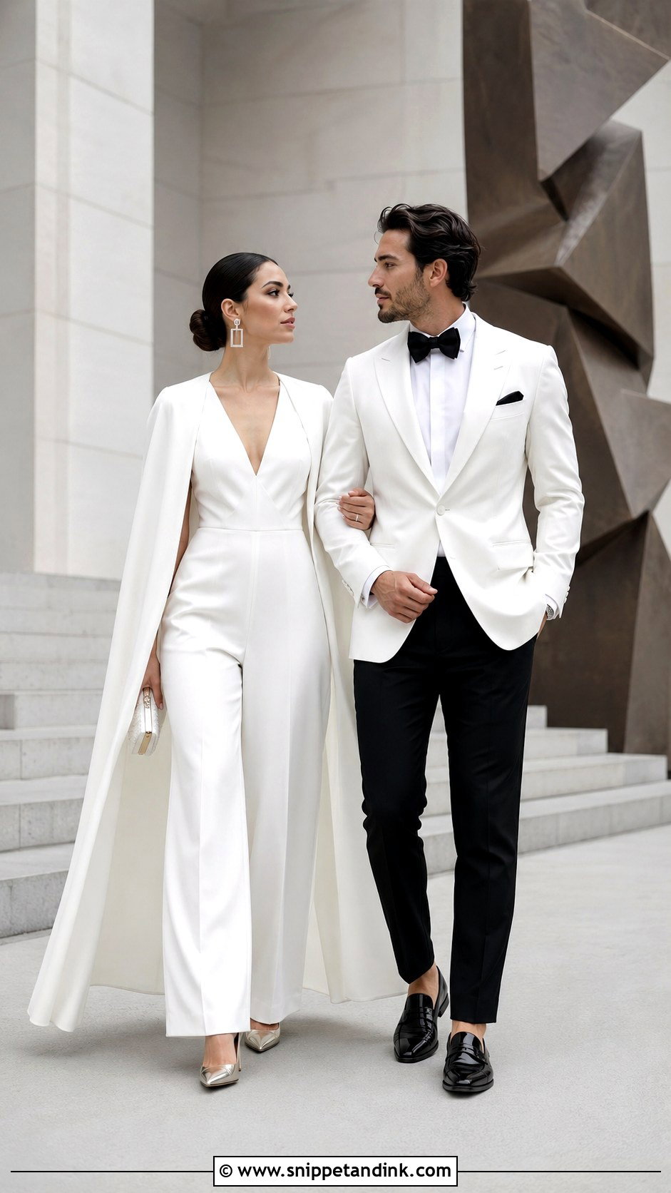 Modern Monochrome Wedding Outfits - Snippet and Ink - 20 Couple Aesthetic Wedding Outfits