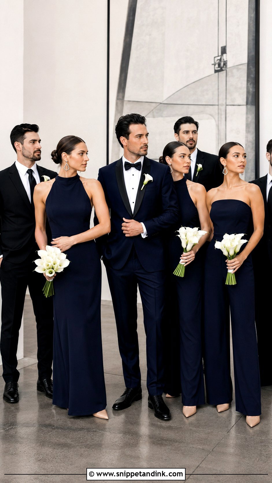 Modern Navy Bridal Party - Snippet and Ink - 20 Navy Bridal Parties Ideas