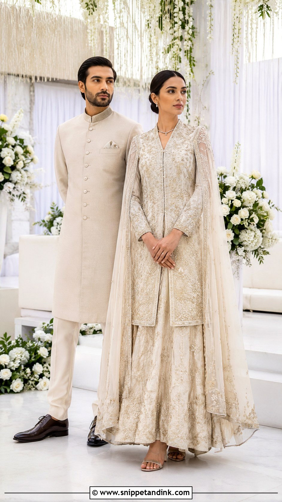 Modern Nikkah Couple Outfit - Snippet and Ink - 25 Nikkah Couple Outfit Ideas