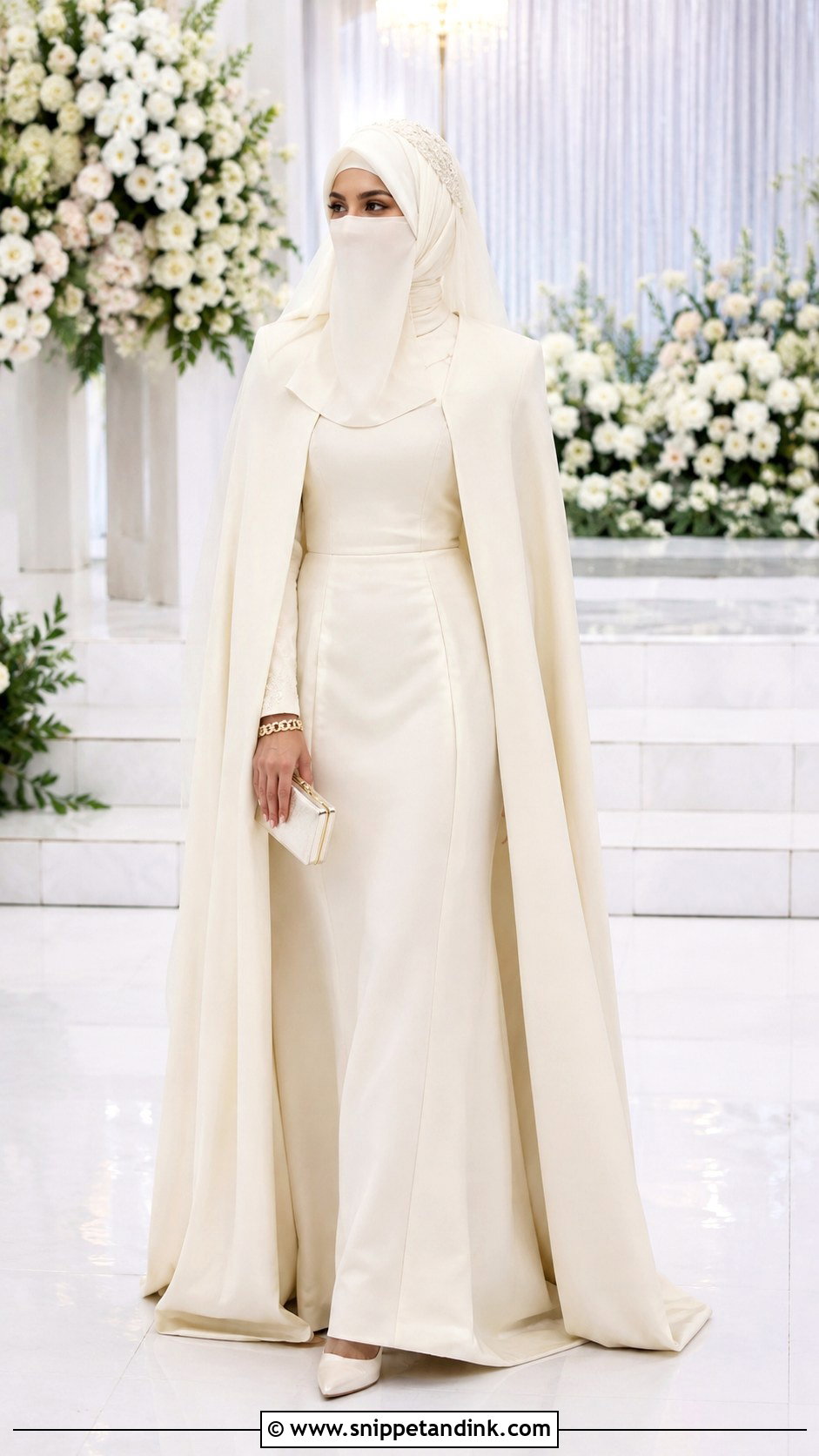 Modern Niqab Bride Outfit - Snippet and Ink - 30 Niqab Bride Ideas