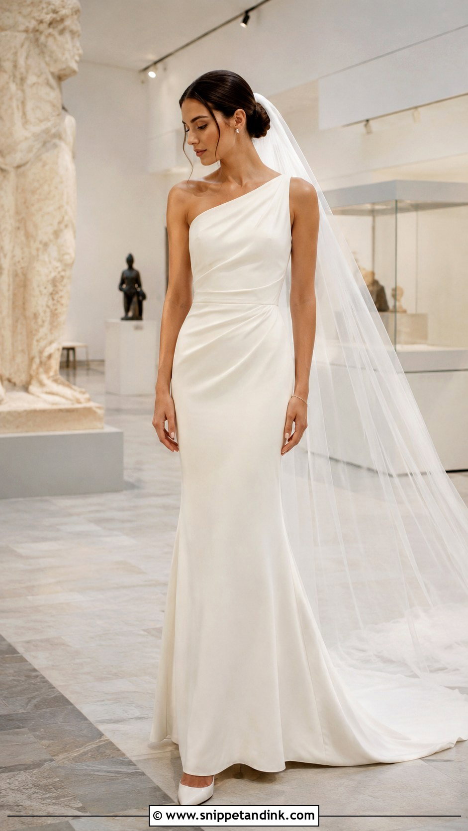 Modern One Shoulder Wedding Dress - Snippet and Ink - 20 American Wedding Dress Ideas