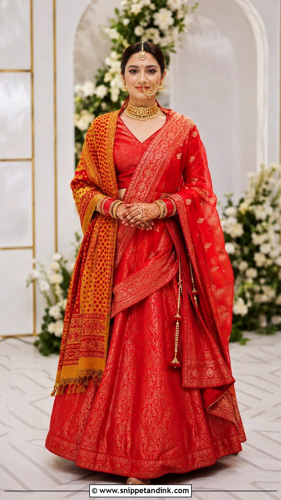 Modern Red Lehenga Kumauni Bride - Snippet and Ink - 20 Kumauni Bride Ideas
