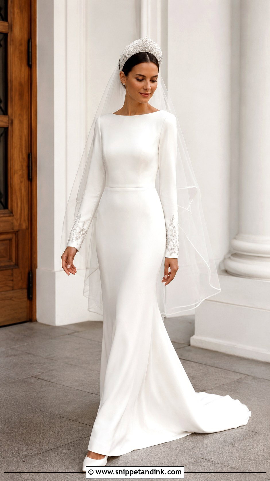 Modern Russian Wedding Dress With Minimal Embroidery - Snippet and Ink - 25 Russian Wedding Dress Ideas
