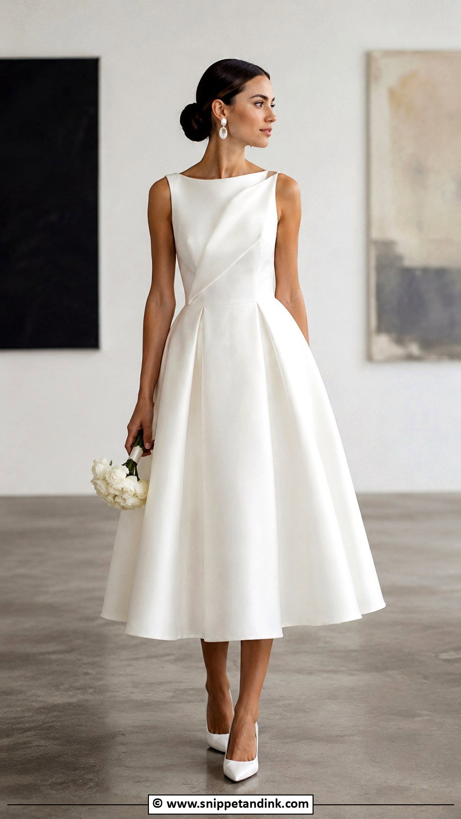Modern Tea Length Wedding Dress - Snippet and Ink - 30 Tea Length Wedding Dress Ideas