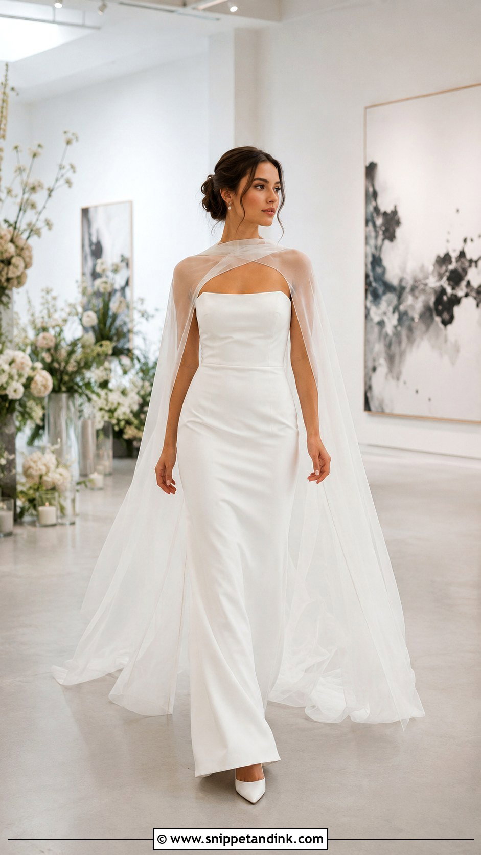 Modern Wedding Dress With Cape Scarf - Snippet and Ink - 30 Wedding Dress with Scarf Ideas