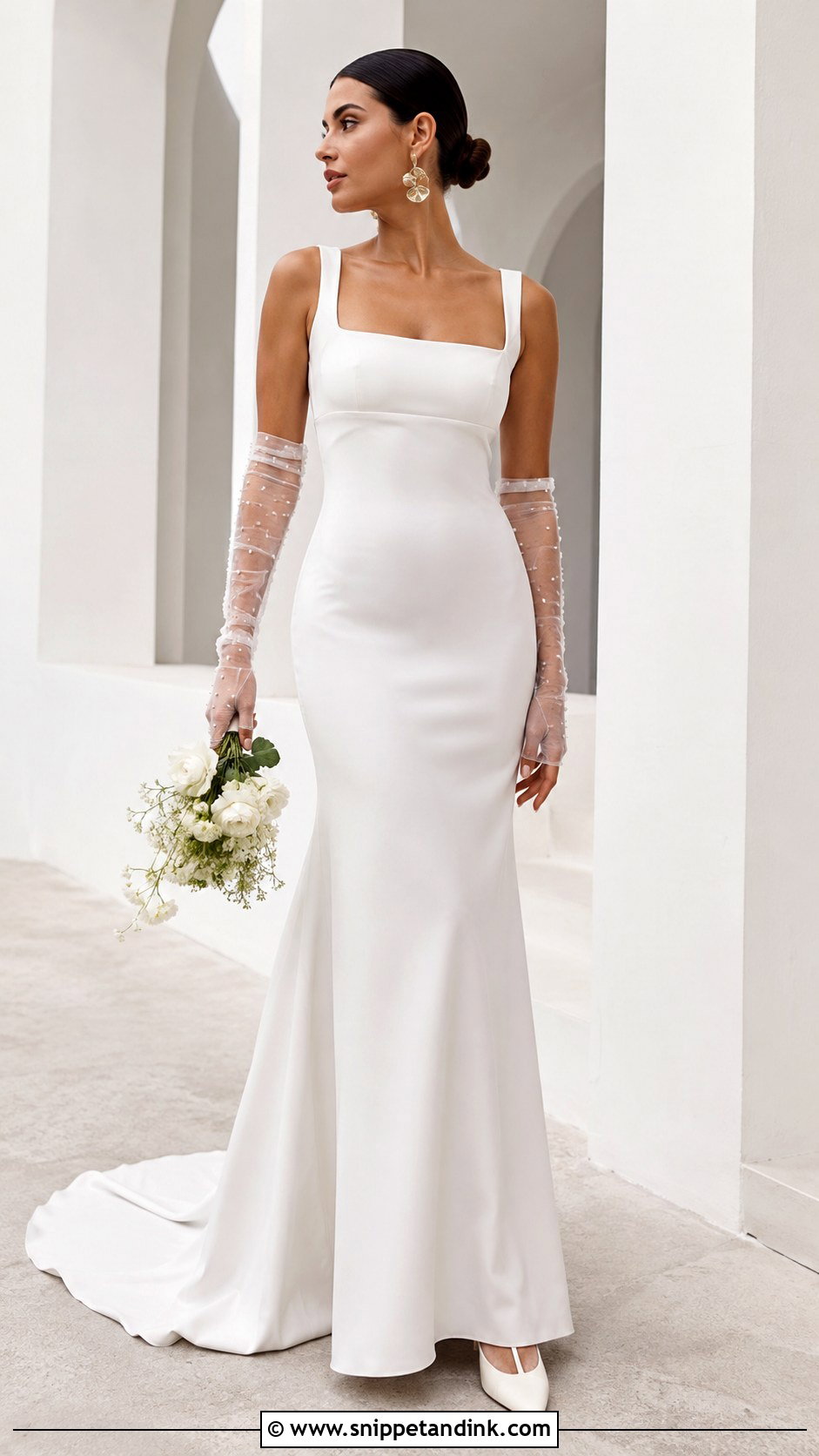 Modern Wedding Gown With Fingerless Gloves - Snippet and Ink - 25 Wedding Gown with Gloves Ideas