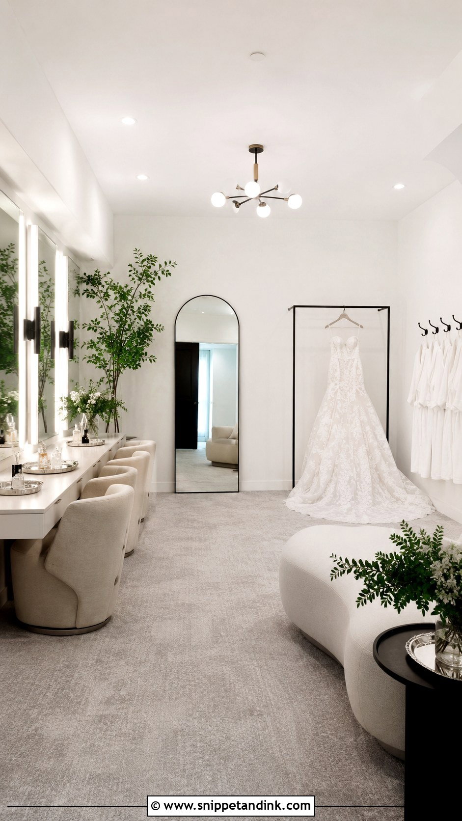 Modern White Bridal Suite - Snippet and Ink - 20 Bride Suite Ideas