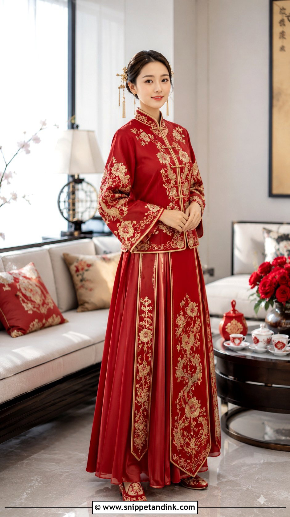 Modern Xiuhefu Wedding Dress - Snippet and Ink - 25 Modern Chinese Wedding Dress Ideas