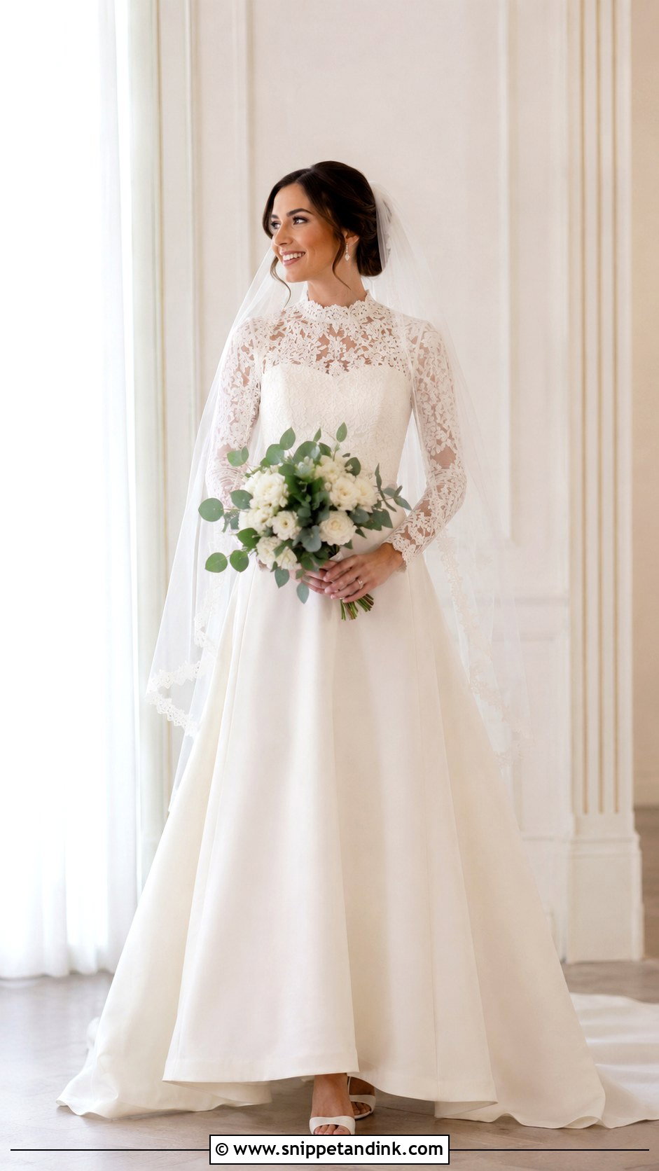 Modest A Line Bridal Gown - Snippet and Ink - 30 Modest Bridal Gowns