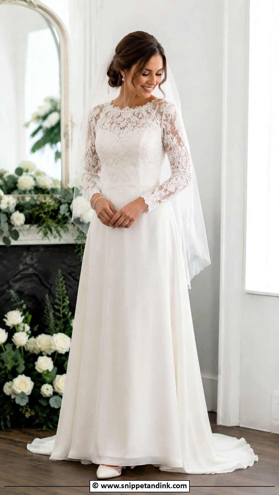 Modest A Line Wedding Dress - Snippet and Ink - 30 Conservative Wedding Dress Ideas
