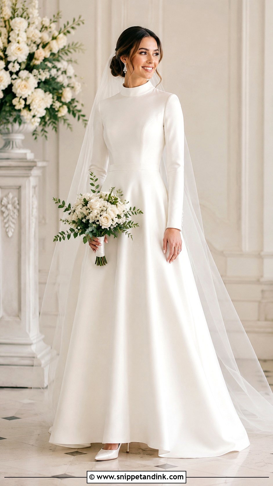 Modest A Line Wedding Dress - Snippet and Ink - 25 Modest Bridal Ideas