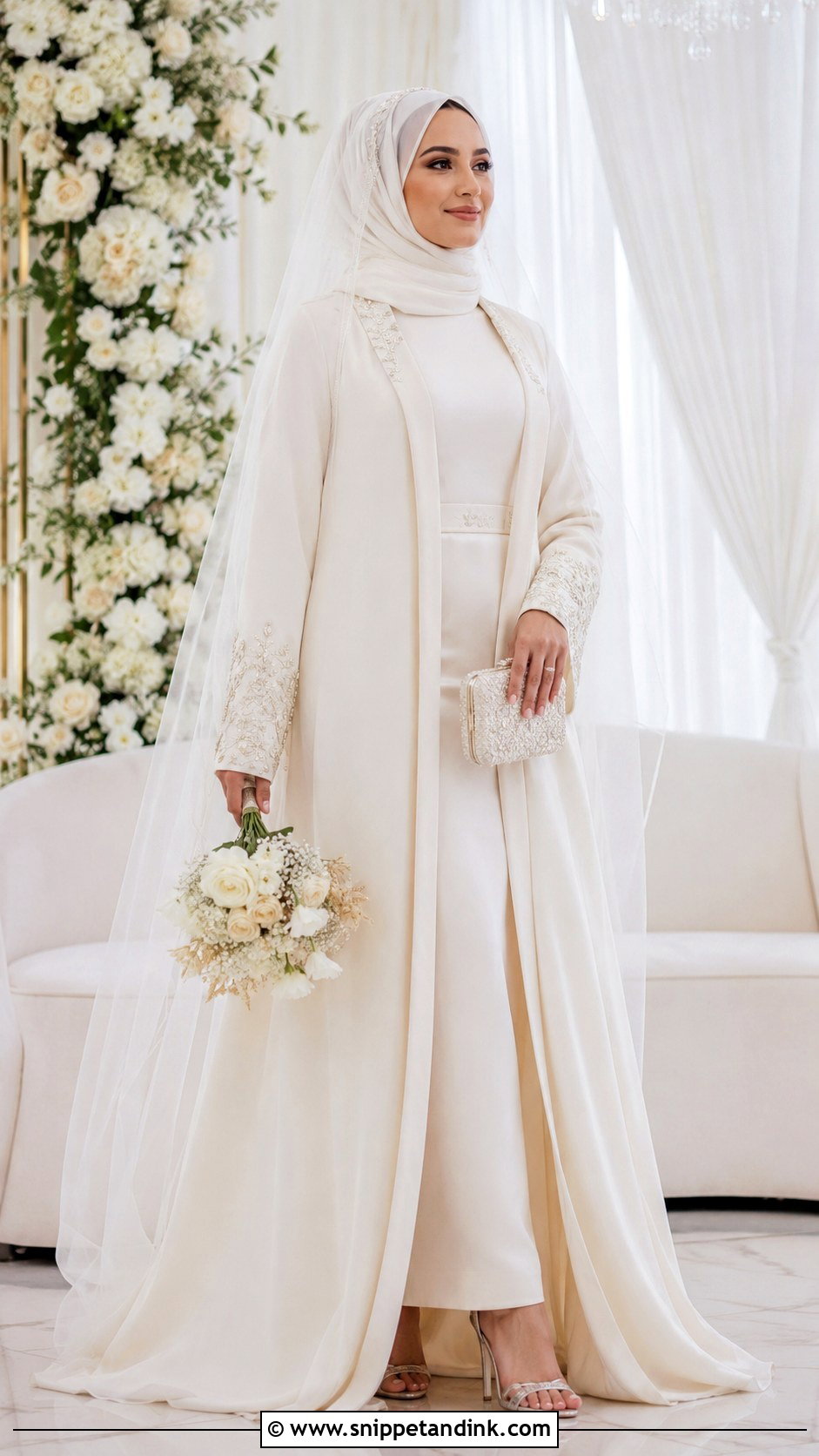Modest Abaya Wedding Dress - Snippet and Ink - 25 Elegant Hijab Wedding Dress Ideas