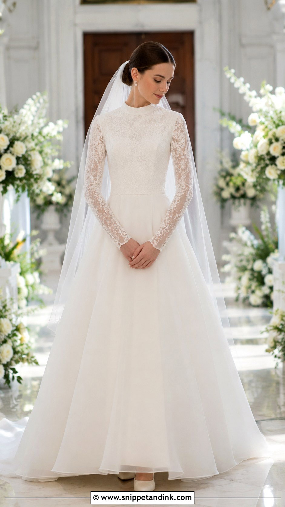 Modest Angel Wedding Dress With Sleeves - Snippet and Ink - 20 Angel Wedding Dress Ideas