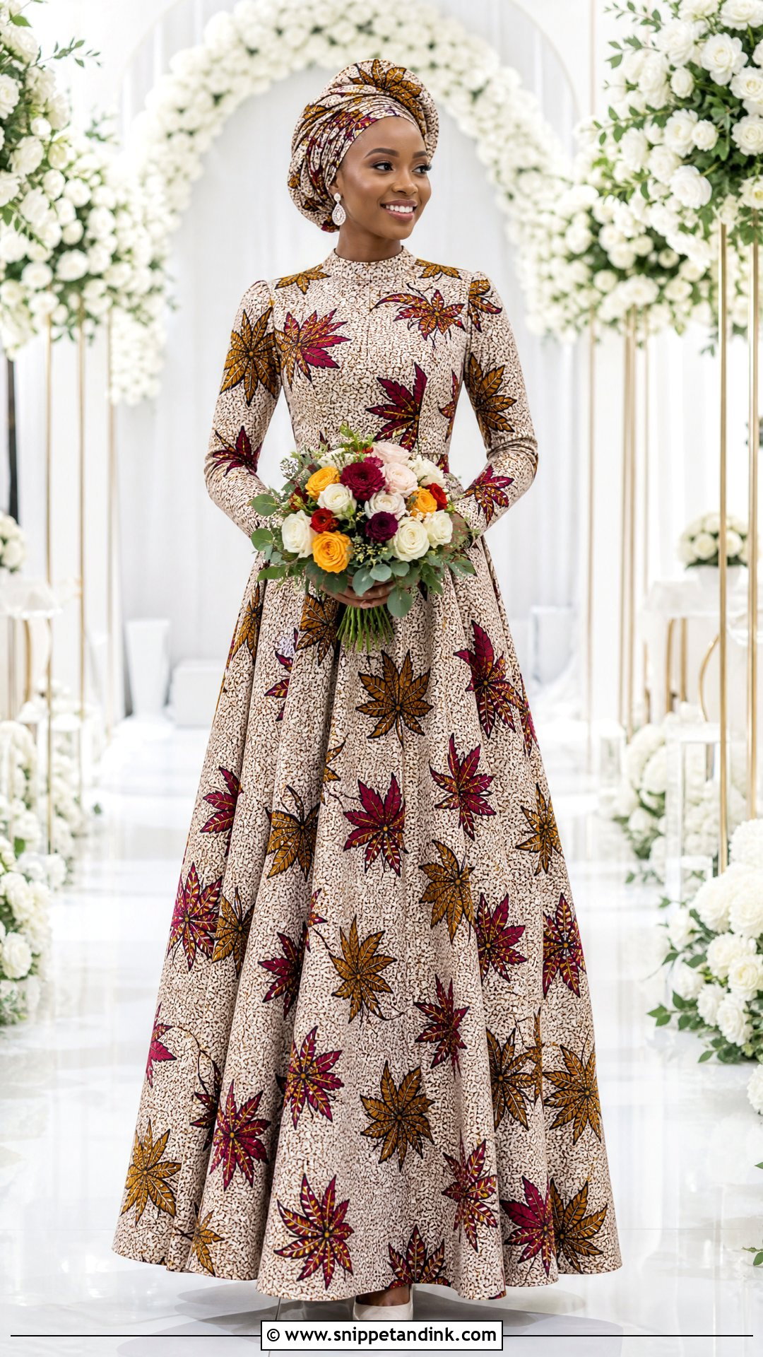 Modest Ankara Wedding Gown - Snippet and Ink - 20 Ankara Wedding Gowns