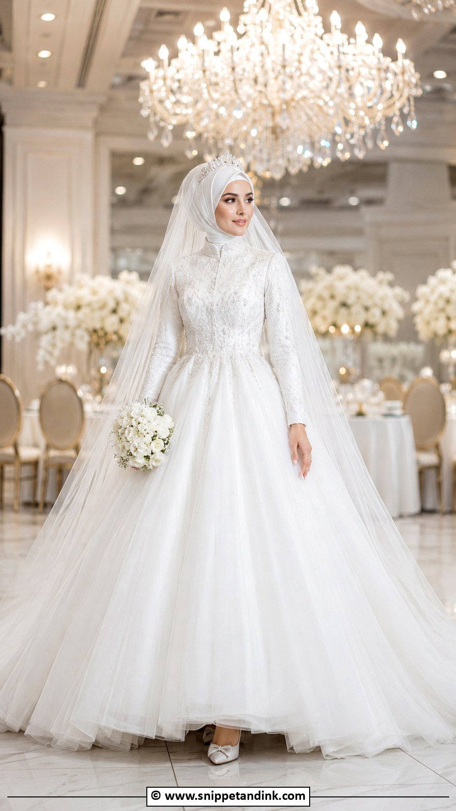 Modest Ball Gown Muslim Wedding Dress - Snippet and Ink - 30 Muslim Wedding Dresses