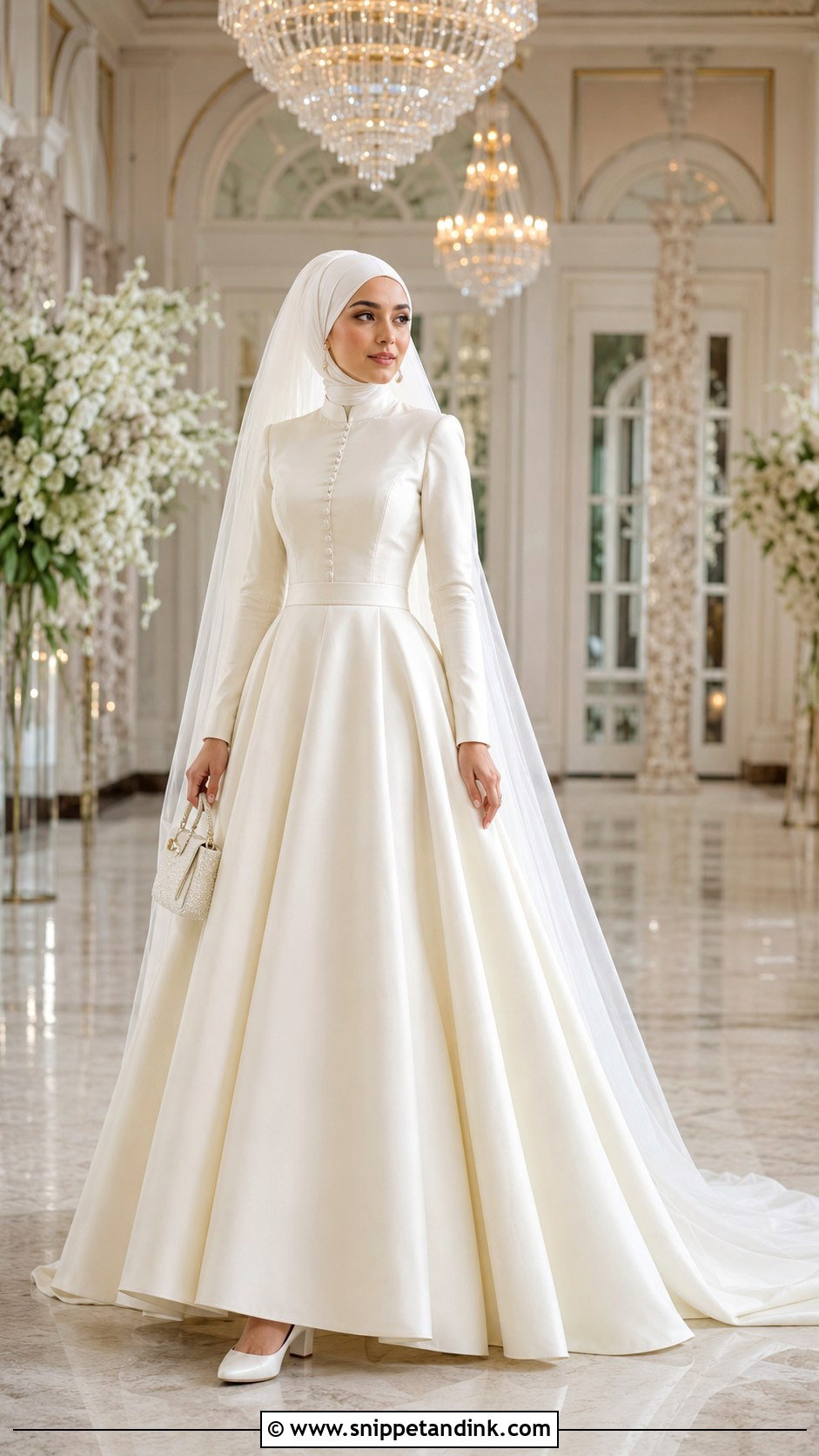 Modest Ball Gown Muslimah Wedding Dress - Snippet and Ink - 20 Simple Muslimah Wedding Dress Ideas