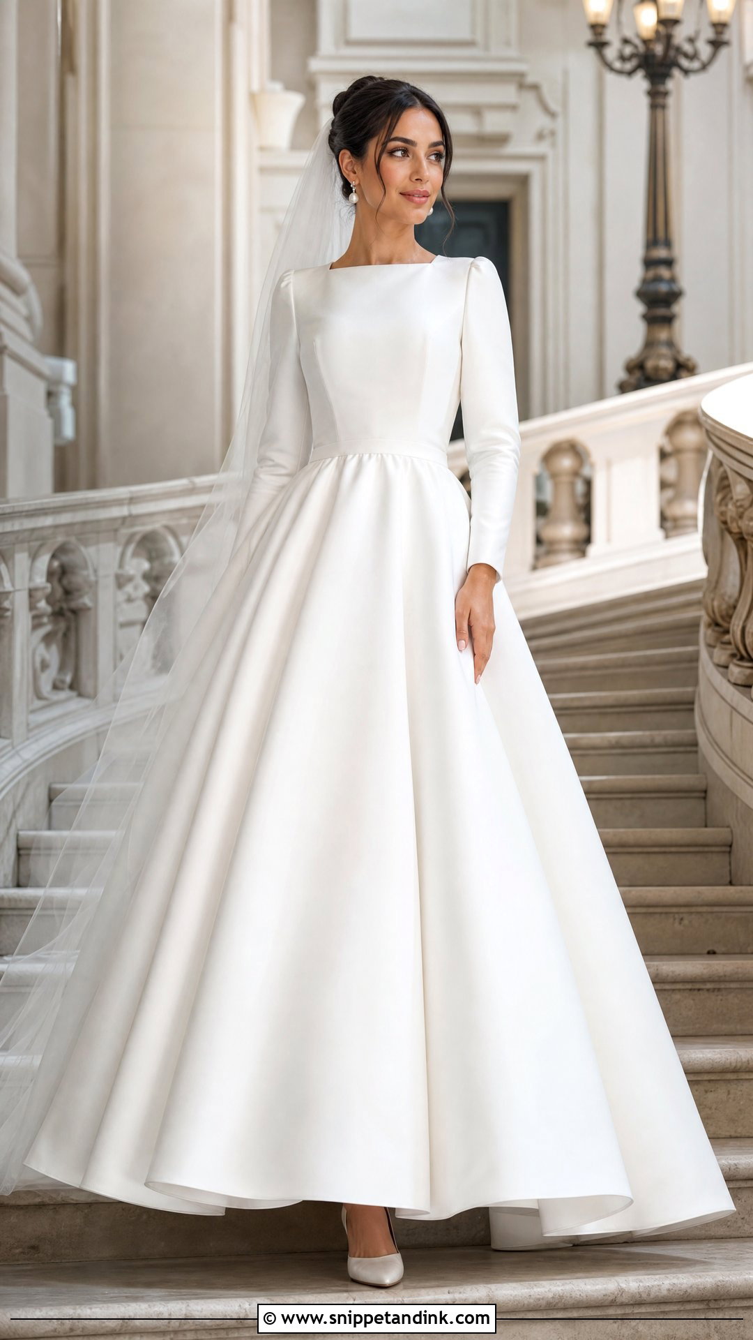 Modest Basque Waist Wedding Dress - Snippet and Ink - 25 Modest Old Money Wedding Dress Ideas
