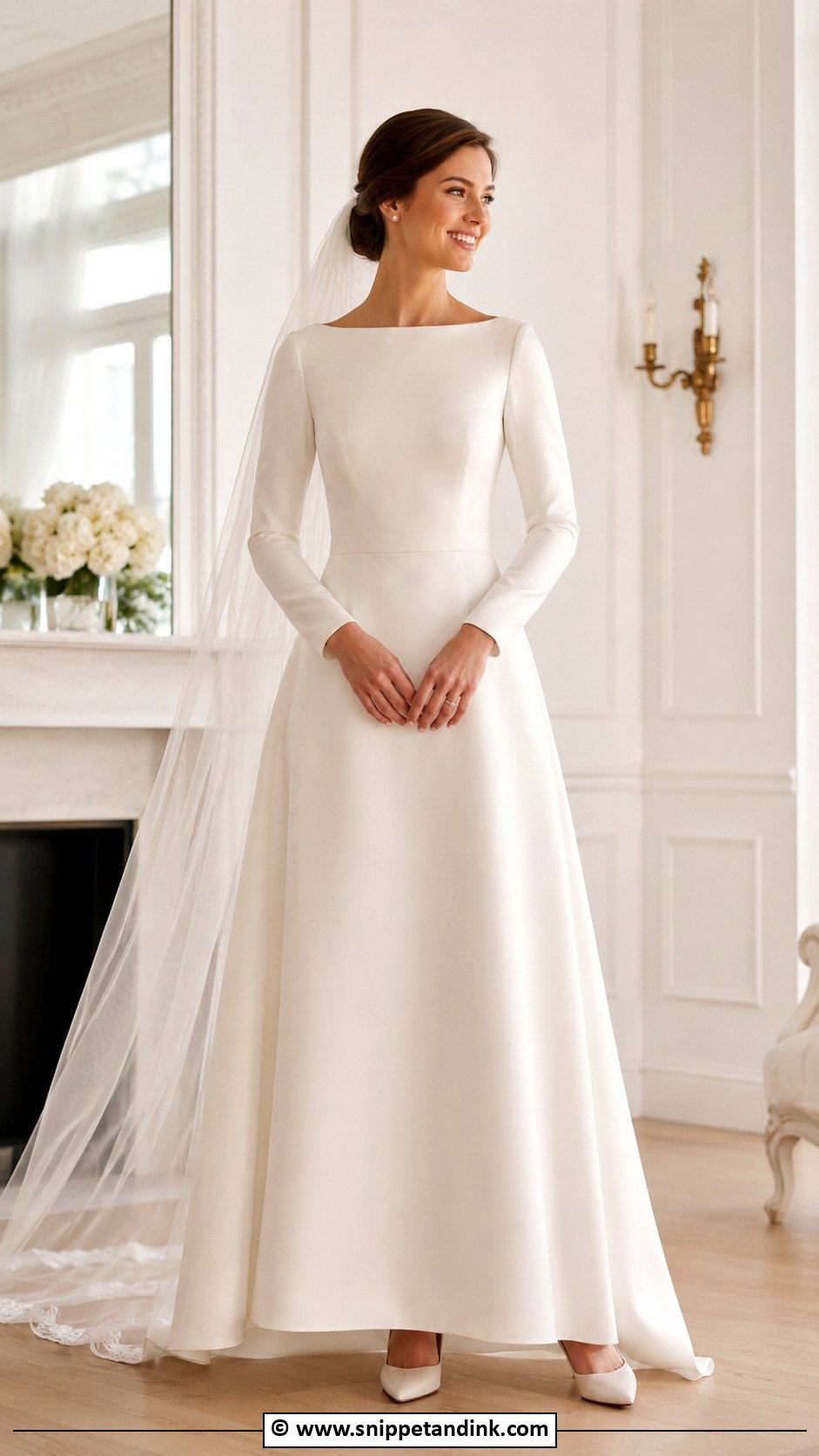 Modest Bateau Neck Wedding Dress - Snippet and Ink - 35 Modest Wedding Dresses