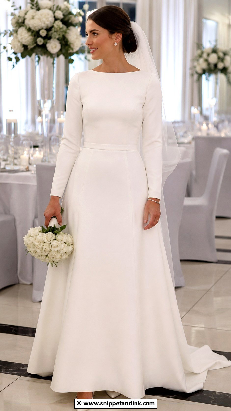 Modest Bateau Neck Wedding Dress - Snippet and Ink - 30 Modest Wedding Dress Ideas