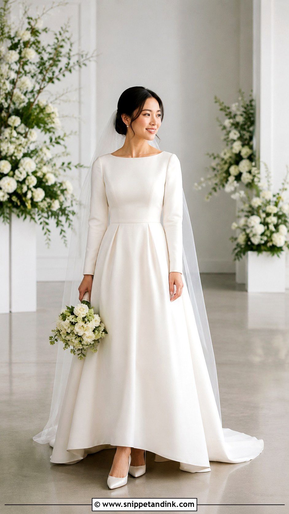Modest Bateau Neck Wedding Gown - Snippet and Ink - 25 Modest Wedding Gowns