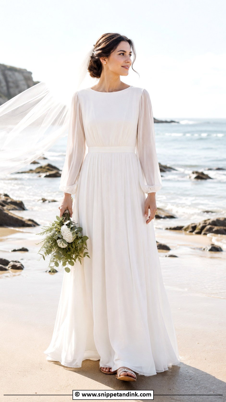 Modest Beach Wedding Dress - Snippet and Ink - 30 Modest Wedding Dress Ideas
