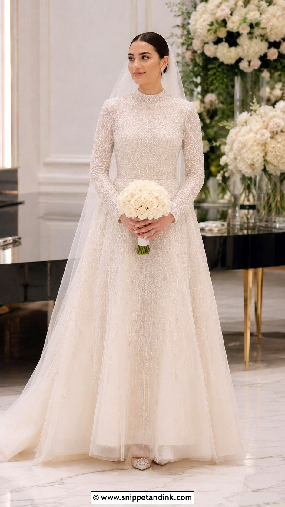 Modest Beaded Bridal Gown - Snippet and Ink - 30 Modest Bridal Gowns