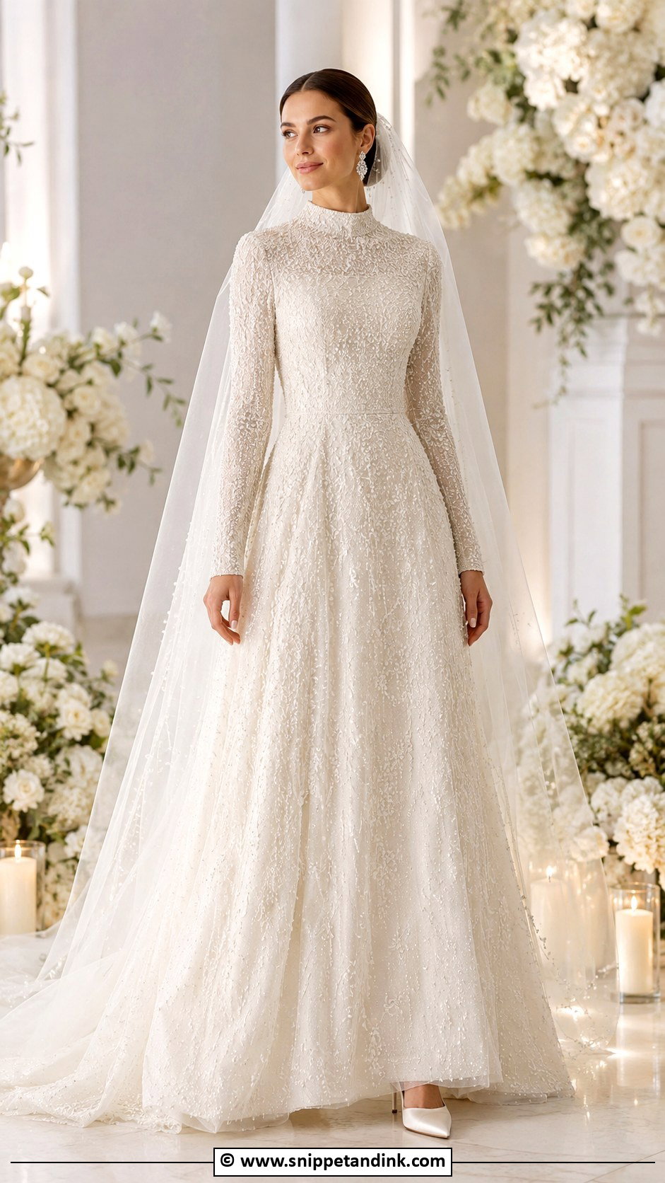Modest Beaded Wedding Dress - Snippet and Ink - 35 Modest Wedding Dresses