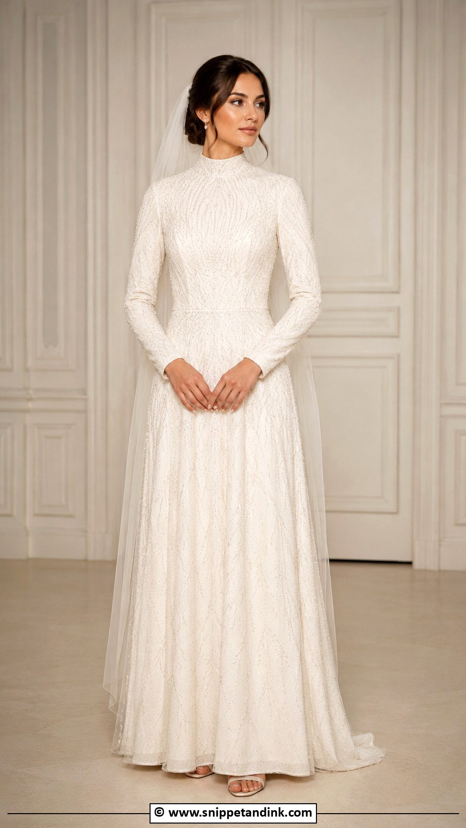 Modest Beaded Wedding Dress - Snippet and Ink - 25 Elegant Modest Wedding Dresses