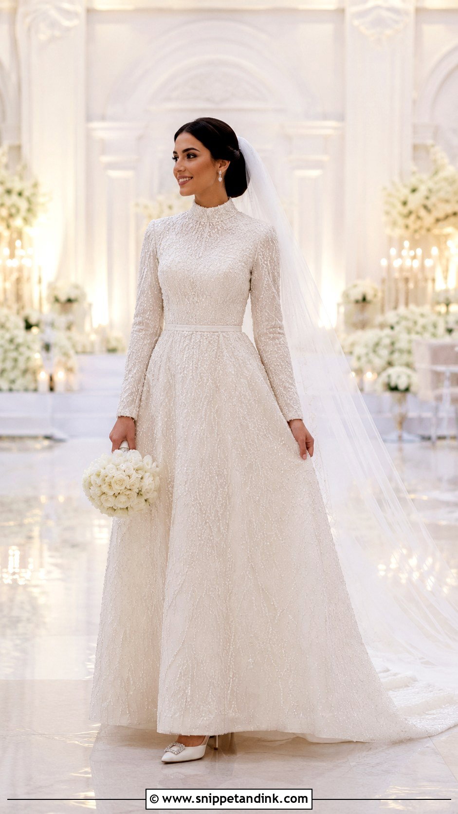 Modest Beaded Wedding Gown - Snippet and Ink - 25 Modest Wedding Gowns