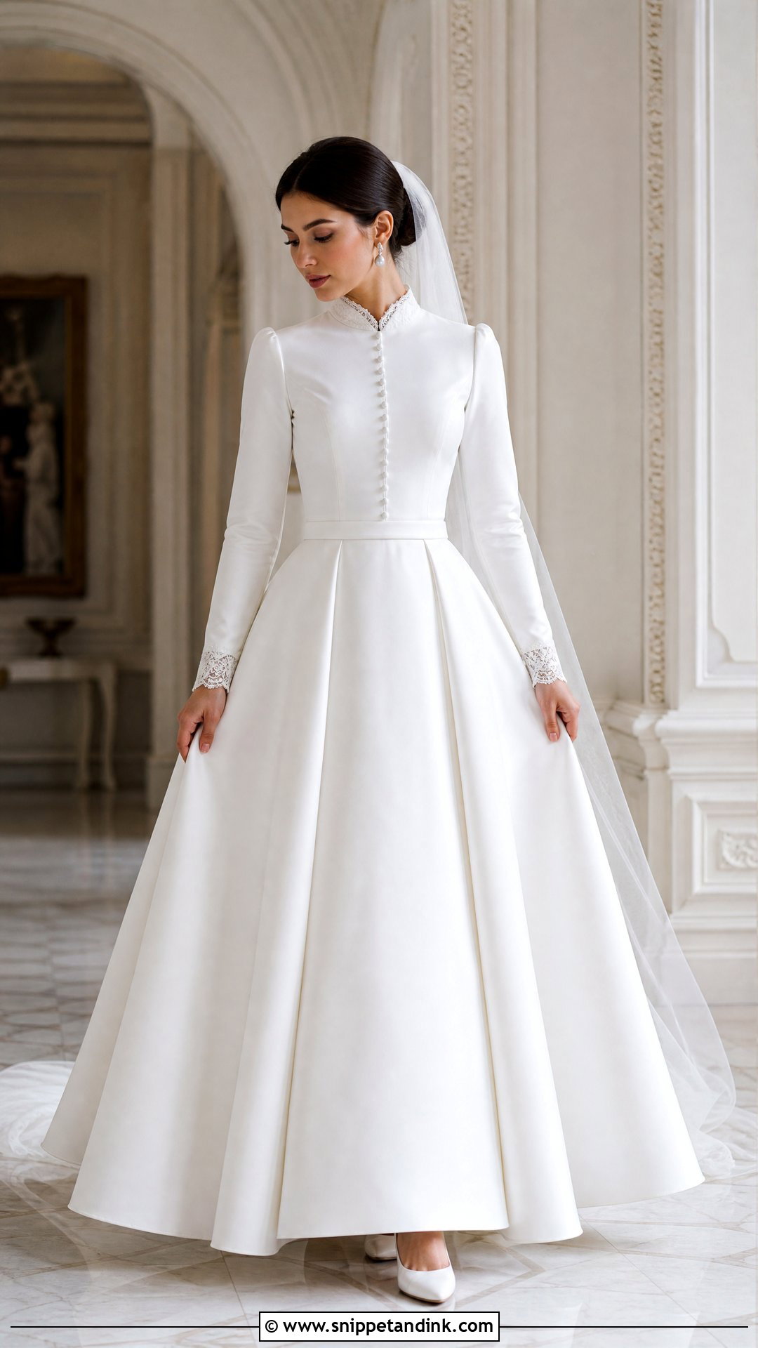 Modest Blouse And Full Skirt Wedding Dress - Snippet and Ink - 20 Skirt Wedding Dress Ideas