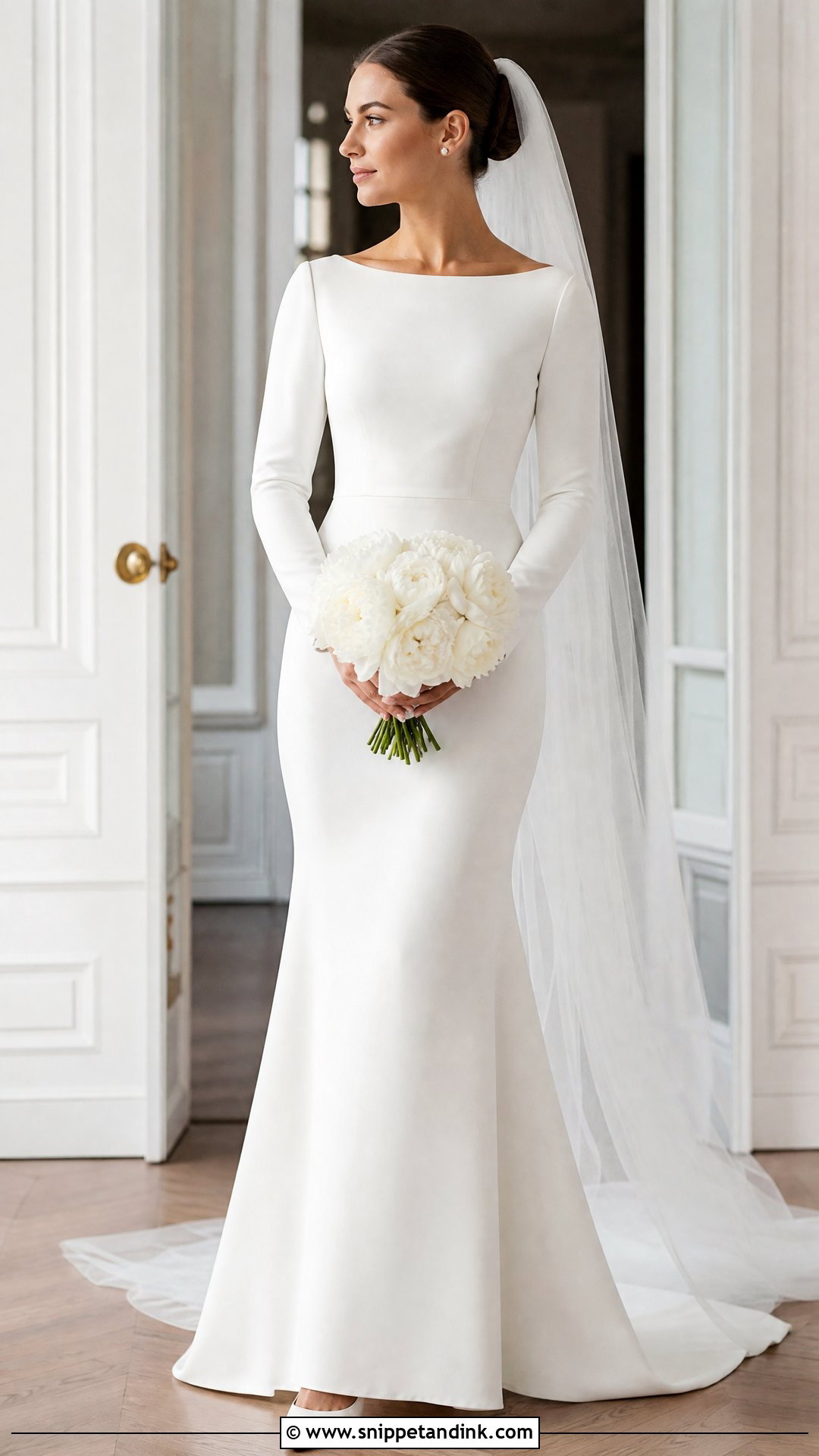 Modest Boat Neck Mermaid Wedding Dress - Snippet and Ink - 20 Mermaid Cut Wedding Dress Ideas
