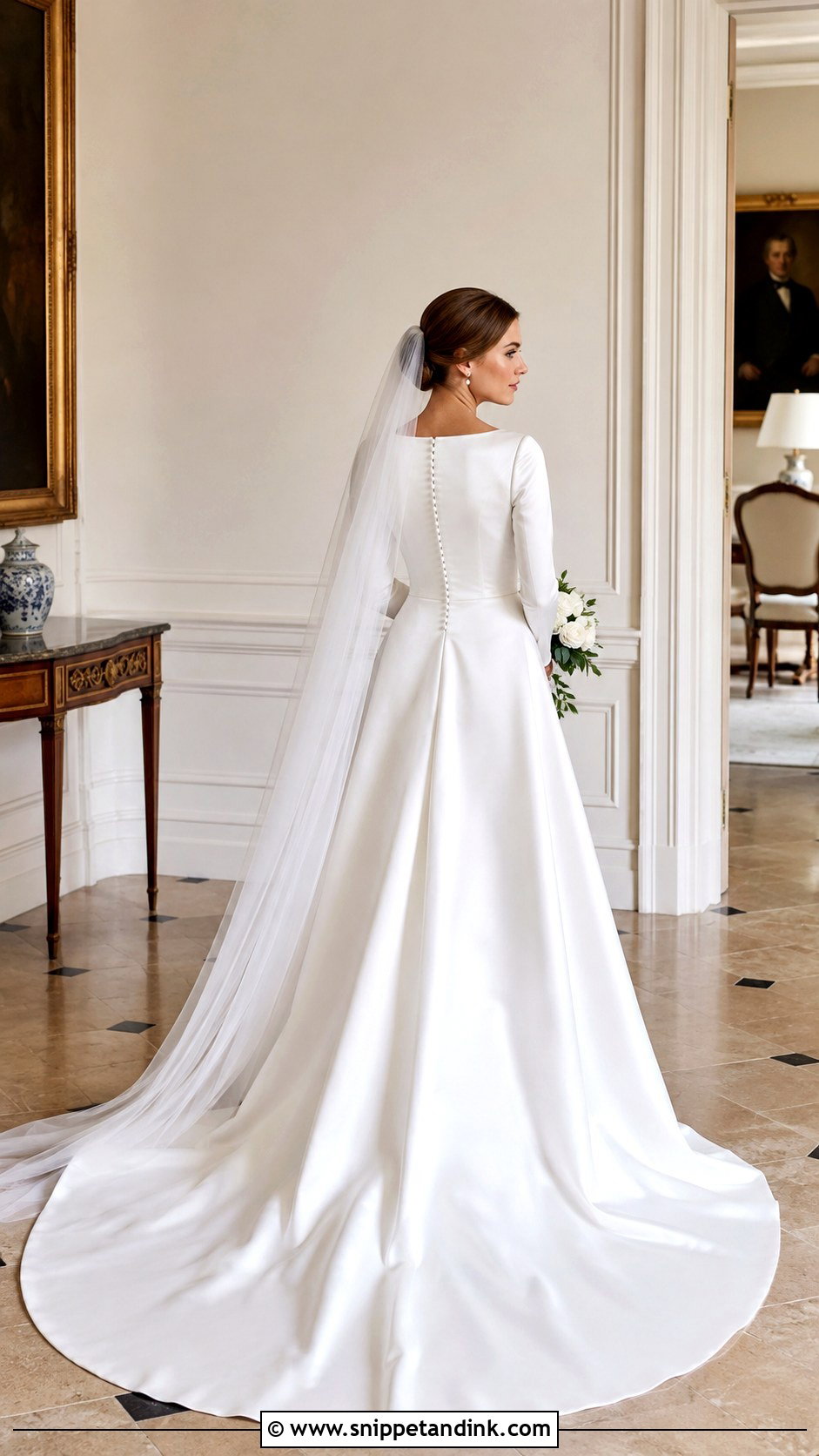 Modest Boat Neck Satin Wedding Dress - Snippet and Ink - 20 Classy Satin Wedding Dress Ideas