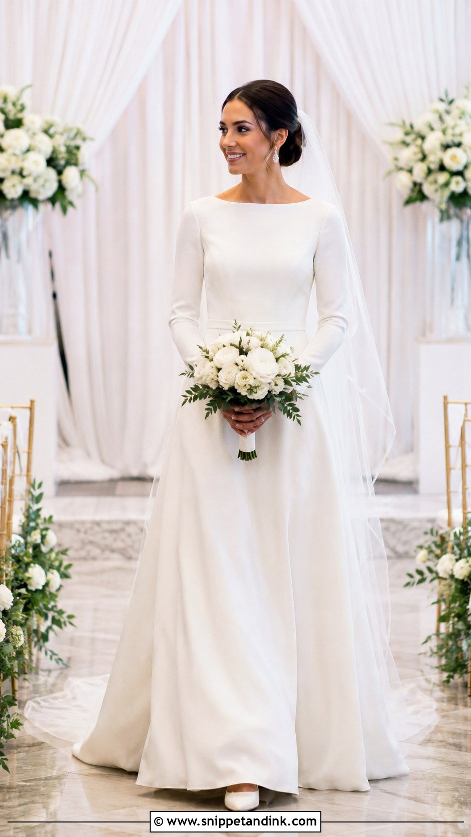Modest Boat Neck Wedding Dress - Snippet and Ink - 20 Boat Neck Wedding Dresses