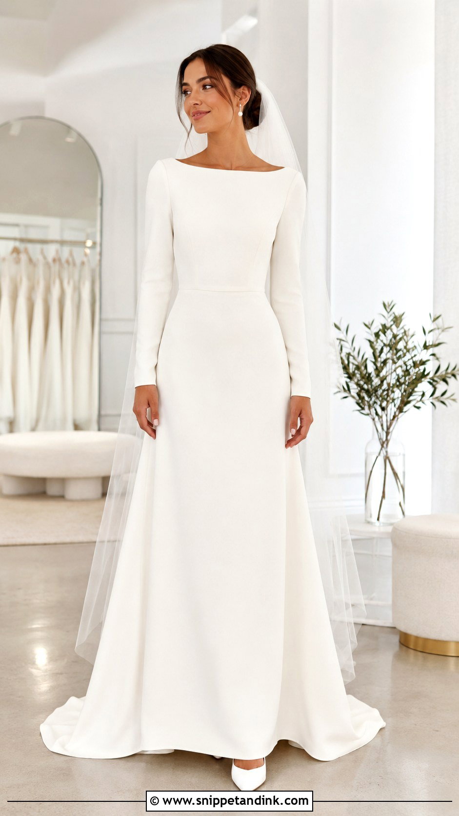 Modest Boat Neck Wedding Dress - Snippet and Ink - 25 Modest Bridal Ideas