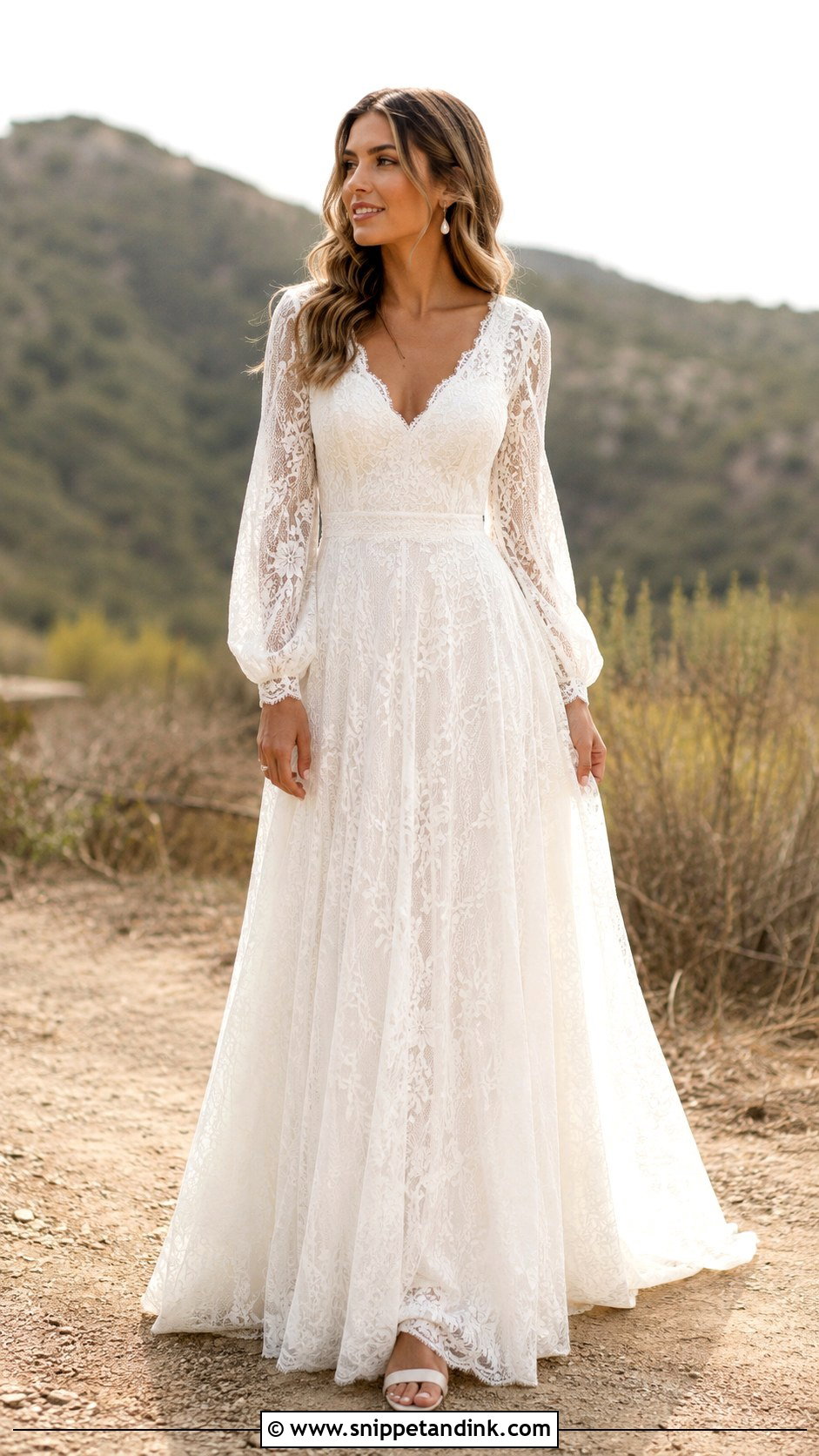 Modest Boho Bridal Gown - Snippet and Ink - 30 Modest Bridal Gowns