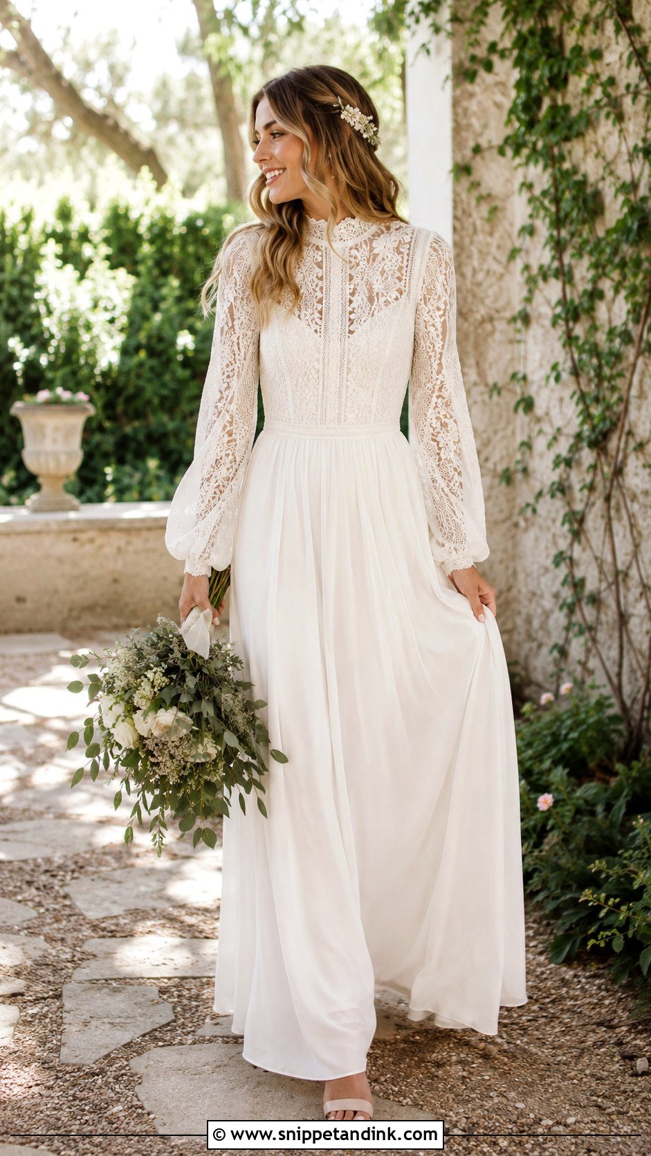 Modest Boho Wedding Gown - Snippet and Ink - 25 Modest Wedding Gowns